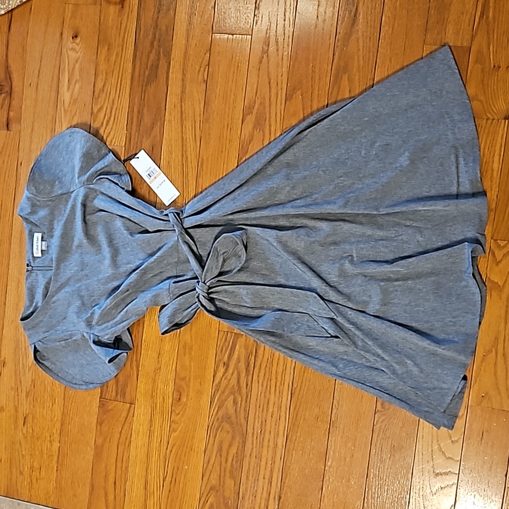 Calvin Klein NWT Gray Flutter Type Sleeve Dress